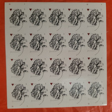 2015 Vintage Rose Pane of 20 Postage Stamps Wedding Stamps Scott 4959 picture