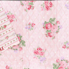 PRE-Quilted Double Faced / Sided Quilts with Batting and Stitching Roses Garden picture