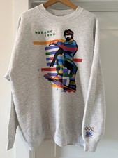Vintage 1998 Nagano Olympics Snowboarding Sweatshirt IBM Lee 2XL Deadstock NOS picture