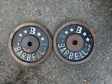 Vintage HTF 2 x 20 lbs BRISTOL 1” weights weight plates picture