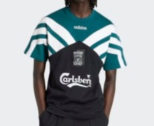 Adidas Liverpool FC 95 size 2XL Heavyweight T-shirt Black/Rich Green. KA8097. picture