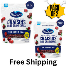 (2 PACK) Ocean Spray Craisins Dried Cranberries Original 24 Oz Bag Each picture