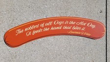 Large Hot Dog Weiner Max & Erma's Restaurant Sign Wooden Vintage Old Oscar Mayer picture