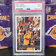 Topps 1997 Kobe Bryant Lakers #171 PSA 9 Mint Graded Basketball Card Rare picture