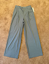 Athleta Pinnacle High Rise Trouser Women 10 Tall Wide Leg Blue Gray NWT $129 picture