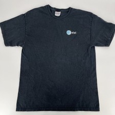 Vintage AT&T T-Shirt - Hanes Heavyweight - Mens Large Black Tee EUC 90s Y2K picture