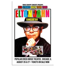 Elton John Chicago IL, Reg Strikes Back 1990 Tour Poster Art Print picture