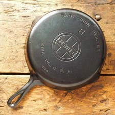 Vintage GRISWOLD Cast Iron SKILLET Frying Pan # 8 LARGE BLOCK LOGO - Ironspoon picture