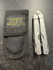 Vtg 1990s Gerber Multi-Plier Multi Tool USA 5142721 5212844 Knife Pliers Sheath picture