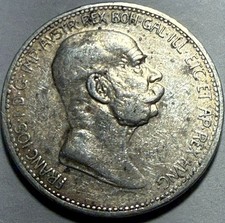 AUSTRIA - Franz Josef I - Silver Corona - 1908 - Km-2808 - FREE USA Shipping picture