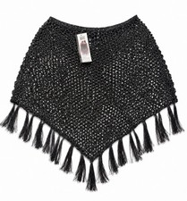 Madden NYC Women's Black Knit Poncho Shawl picture