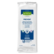 Medline Remedy Clinical 3-in-1 Barrier Cream Cloth, 8 count 32 Packs, 8 x 8 i... picture