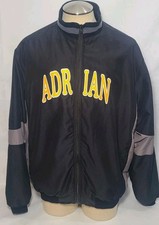 Vtg Harvard Clothing Adrian College Athletic Black Full Zip Jacket Size XL Used  picture