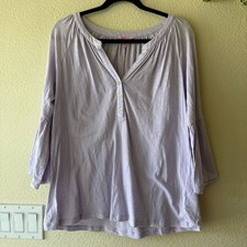 Lilly Pulitzer Light Lavender Henley Tunic Top picture