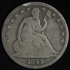 1844-O Seated Liberty Silver Half Dollar VG REV CUD E339 SEM picture