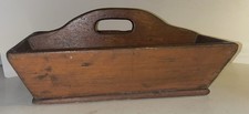Wonderful Antique Cutlery Tray Old Paint Divided Box Old Hand Cut Nails - picture