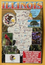 Postcard IL: State Map of Illinois  picture