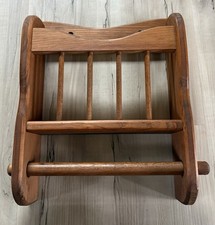 VTG WOOD WALL MOUNT PAPER TOWEL HOLDER SPICE RACK KITCHEN HANDMADE FARMHOUSE picture