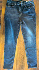 Lee Women's High Rise Slim Fit Skinny Dark Wash Blue Jeans Stretch Size 12 picture