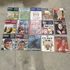 Lot Of 15 Saturday Evening Post 1955-72 MCM Post War USA Rare VTG picture