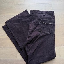 Vintage 1970s Levis For Men Brown Corduroy Relaxed Flare Pants 42x32 picture