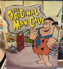 The Flintstones Original Man Cave Tin Metal Sign Garage Decor 12.5 X 16 Inch picture