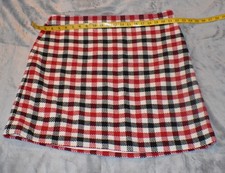 NWT Talbots Women's Wool Blend A-Line Plaid Zipper Skirt Size 16 Red/White/Black picture
