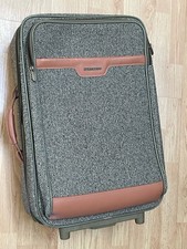 Vintage Hartmann Tweed & Leather Rolling Suitcase Luggage with Lock GRS Tag EUC picture