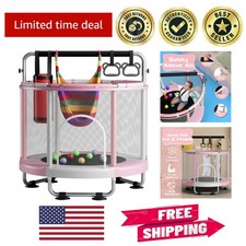 Adjustable Toddler Trampoline with 5 Fun Toys & 440lbs Capacity - Safe Bouncing picture