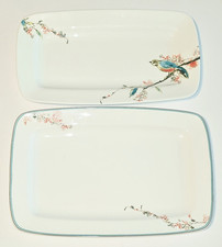 Simply Fine LENOX Chirp Bird Floral Porcelain Platter Set of 2 MW/DS Safe picture
