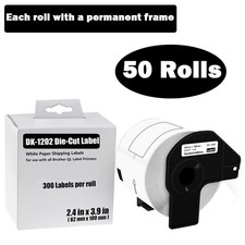 50Rolls 62mmx100mm DK-1202 Shipping Name Badge Labels Fit for Brother QL-810W picture