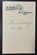 Edvard Benes Signed 1939 Chicago Hotel Stationery Czech President WWII Exile picture
