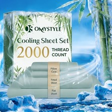 4-Piece Premium Bamboo Blend Bed Sheet Set Deep Pocket Breathable Soft Sheets picture