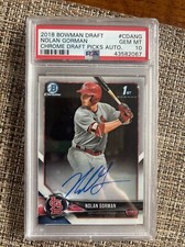 2018 Bowman Draft #CDANG Nolan Gorman Chrome Autograph PSA 10 picture
