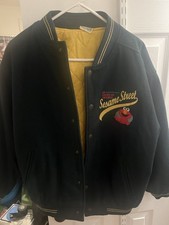 Vintage Sesame Street Varsity Green Jacket See Measurements Rare Cartoon picture