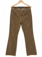 94.LRL Lauren Ralph Lauren Corduroy Bootcut Pants Womens 10 Brown  picture