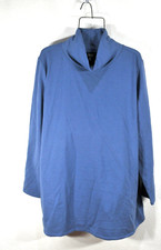 Jones New York Signature Knit Top XL Long Sleeve Mineral Blue NWT picture