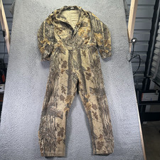 VTG Cabela's One-Piece Men L Brown Realtree Camo Polyester Coverall Hunting USA picture