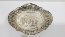 Antique Dutch Hallmarked 833 Silver Embossed Dish picture