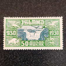 Iceland Scott #C7 50 Aurar Waterfalls MLH Cat $52.50 picture