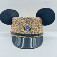Disneyland 70th Anniversary Sequined CONDUCTOR Hat Ears Small/Medium 55CM picture