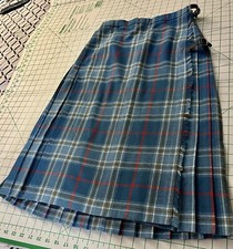 Vintage Moffat Weavers Scotland Plaid Skirt Pleated  Wool Kilt With Buckles picture