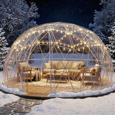 12x7.2 FT Clear Bubble Garden Dome Tent for 4-7 Outdoor TPU PC Poles 360° View picture