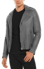 Iro Mens Adeo Lambskin Leather Jacket Small Dark Grey - NWT $1600 picture