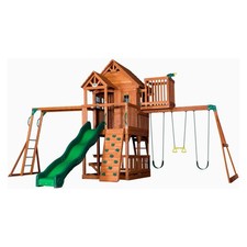 Backyard Discovery Skyfort II Cedar Wood Swing Set with Slide 1 Pack picture