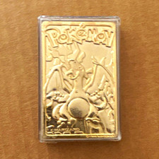 Pokémon Charizard Gold-Tone Metal Trading Card - Pokémon TCG Card Type picture