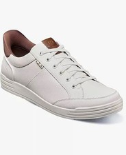 Nunn Bush Men's Cushioned Gel Low Top Sneakers White Brown sz 10.5 EUC #1077 picture