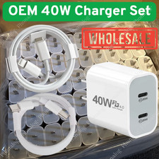 40W PD USB C Fast Charger Cube Type C Cable For iPhone 17 16 15 14 13 12 11 Lot picture