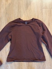 Quince Women's Long Sleeve Brown Organic Cotton Blend Shirt Size Large picture