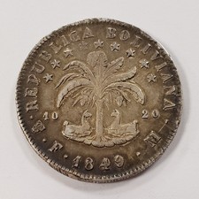 1849 PTS FM Bolivia 8 Soles Silver .7839 ASW - KM109 - SKU-Q5665 picture